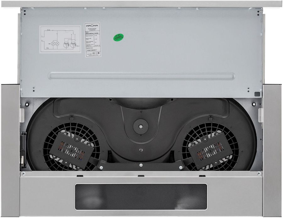 Вытяжка встраиваемая Krona Kamilla R 600 inox нержавеющая сталь управление: кнопочное (2 мотора)