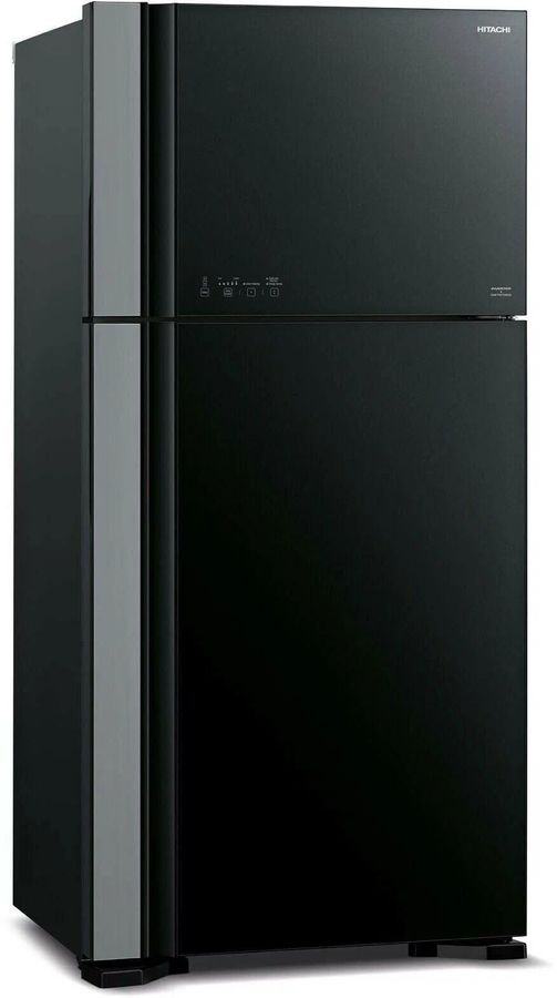 Холодильник Hitachi R-VG610PUC7 GBK 2-хкамерн. черный стекло инвертер