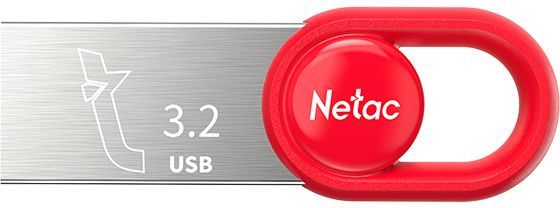 Флеш Диск Netac 64Gb UM2 NT03UM2N-064G-32RE USB3.2 серебристый/красный