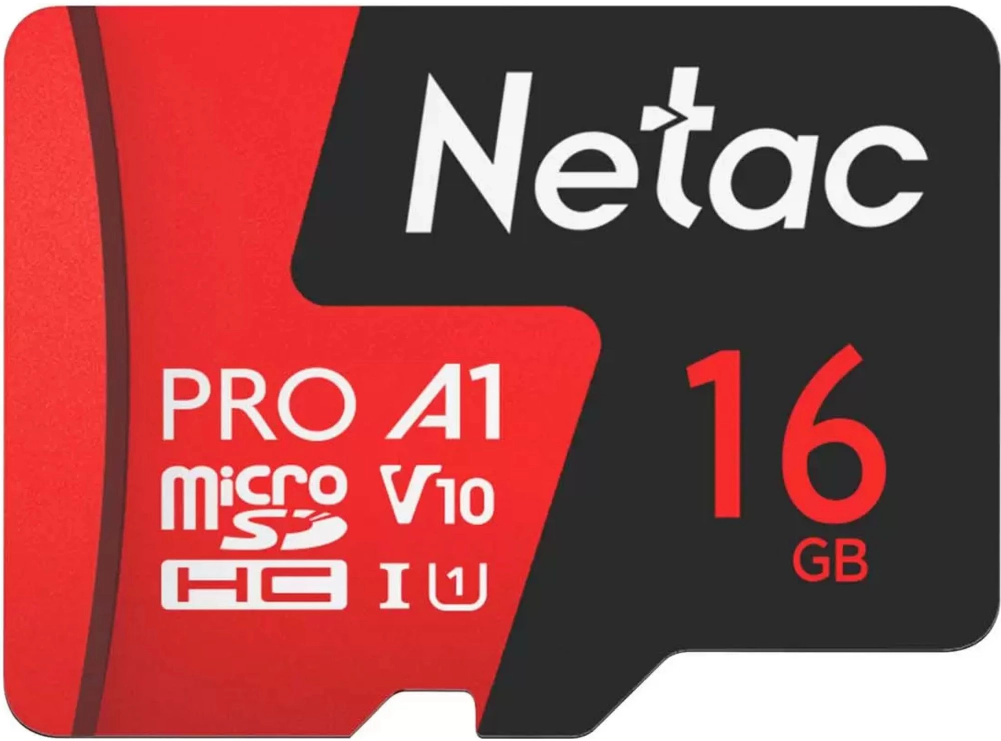 Флеш карта microSDHC 16GB Netac NT02P500PRO-016G-R P500 Extreme Pro V10 A1 + adapter