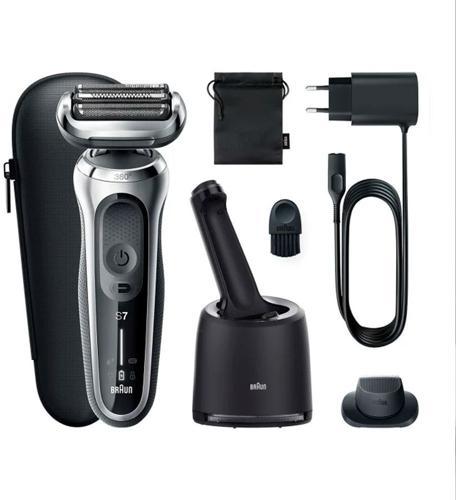Бритва сетчатая Braun Series 7 71-S7200cc реж.эл.:3 питан.:аккум. черный/серебристый