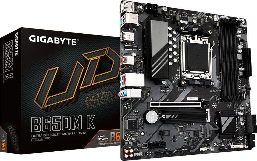 Материнская плата Gigabyte B650M K Socket AM5 AMD B650 4xDDR5 mATX AC`97 8ch(7.1) 2.5Gg RAID+HDMI