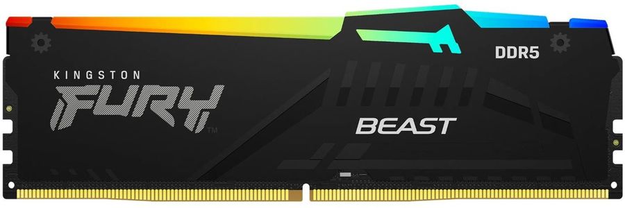 Память DDR5 32Gb 5200MHz Kingston KF552C40BBA-32 Fury Beast Black RGB RTL Gaming PC5-41600 CL40 DIMM 288-pin 1.25В dual rank с радиатором Ret