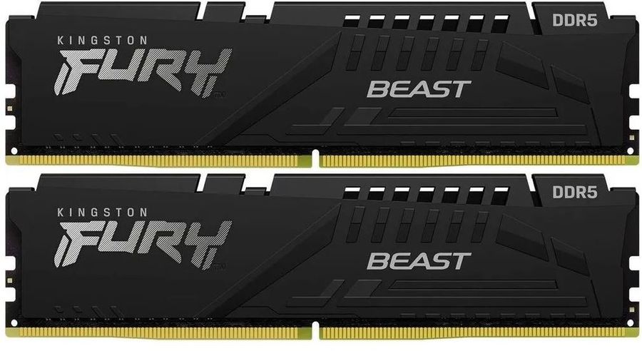 Память DDR5 2x32Gb 6000MHz Kingston KF560C40BBK2-64 Fury Beast Black RTL Gaming PC5-48000 CL40 DIMM 288-pin 1.35В dual rank с радиатором Ret