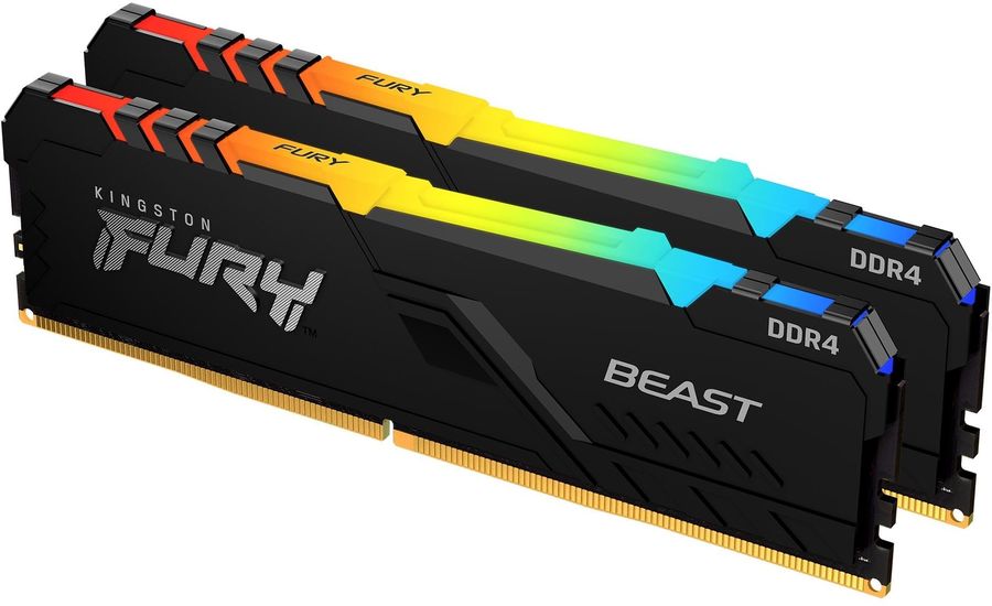 Память DDR5 2x32Gb 6000MHz Kingston KF560C40BBAK2-64 Fury Beast Black RGB RTL Gaming PC5-48000 CL40 DIMM 288-pin 1.35В dual rank с радиатором Ret