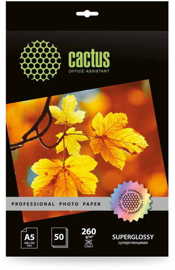 Фотобумага Cactus Prof CS-HGA526050 A5/260г/м2/50л./белый глянцевое для струйной печати