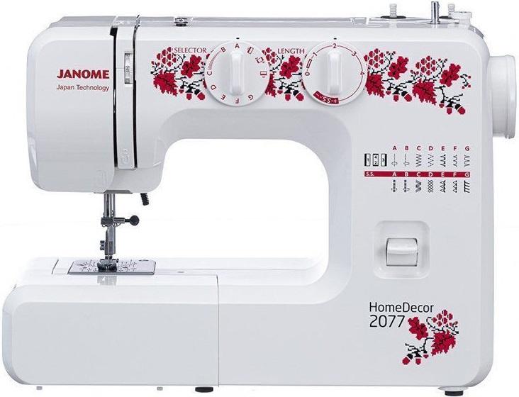 Швейная машина Janome HomeDecor2077 белый/цветы