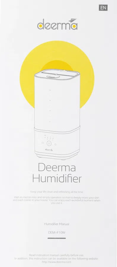 Увлажнитель воздуха Deerma DEM-F10W 22Вт (ультразвуковой) черный/черный