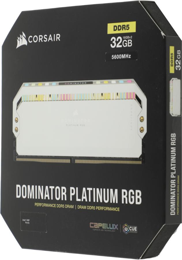 Память DDR5 2x16Gb 5600MHz Corsair CMT32GX5M2B5600C36W DOMINATOR PLATINUM RGB RTL Gaming PC5-44800 CL36 DIMM 288-pin 1.25В с радиатором Ret