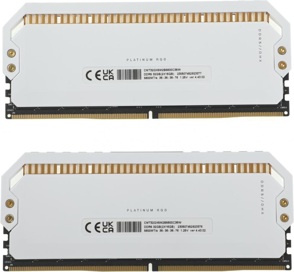 Память DDR5 2x16Gb 5600MHz Corsair CMT32GX5M2B5600C36W DOMINATOR PLATINUM RGB RTL Gaming PC5-44800 CL36 DIMM 288-pin 1.25В с радиатором Ret