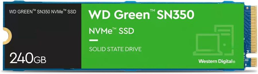 Накопитель SSD WD PCIe 3.0 x4 240GB WDS240G2G0C Green SN350 M.2 2280