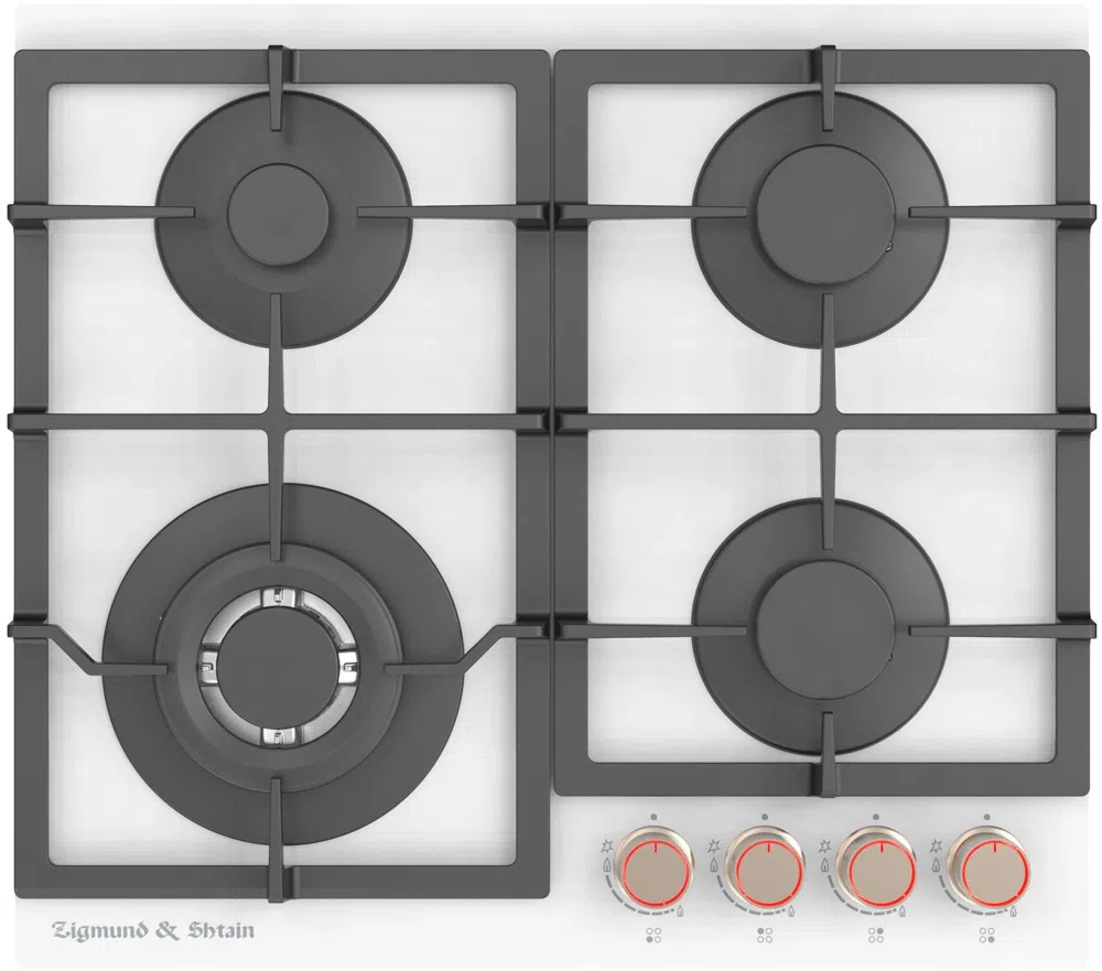 Газовая варочная поверхность Zigmund & Shtain Hi-tech MN 199.61 W стекло белое