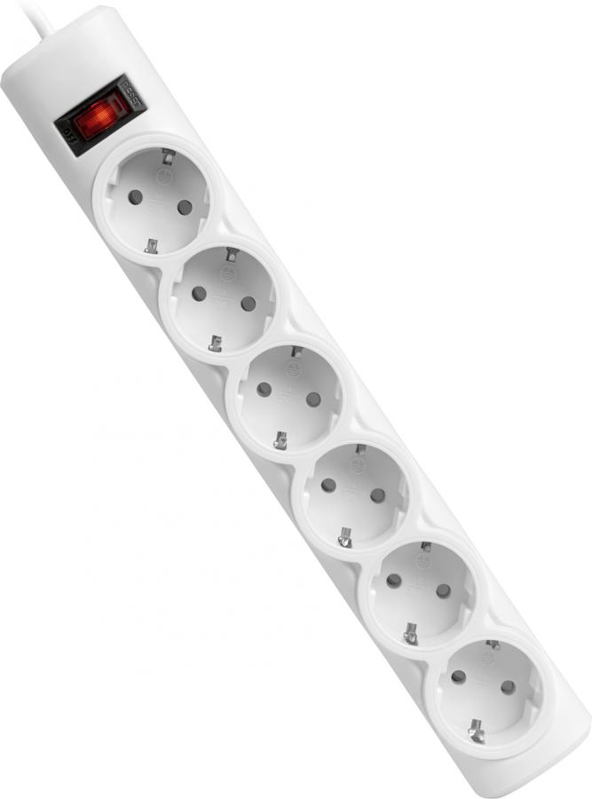 Сетевой фильтр Defender DFS 153 3м (6 розеток) белый (коробка)