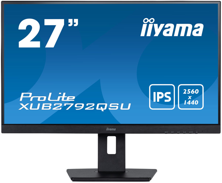 Монитор Iiyama 27" XUB2792QSU-B5 черный IPS LED 5ms 16:9 DVI HDMI M/M матовая HAS Piv 350cd 178гр/178гр 2560x1440 75Hz DP WQ USB 6.8кг