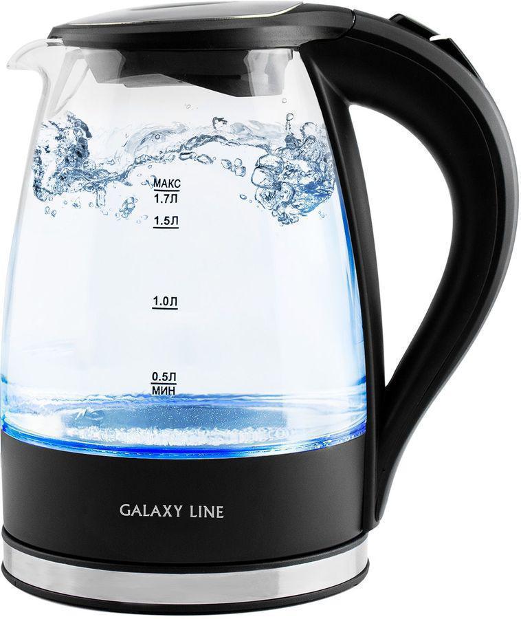 Чайник электрический Galaxy Line GL 0552 1.7л. 2200Вт черный (корпус: стекло)