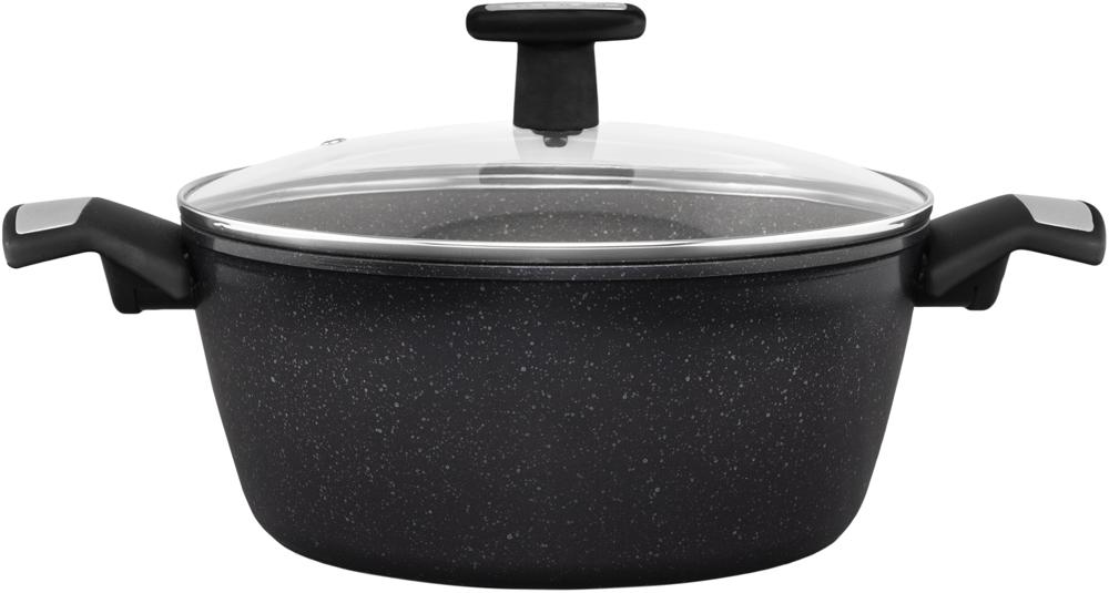 Кастрюля Polaris Monolit 20C 2.3л. d=20см (с крышкой) черный (015248)