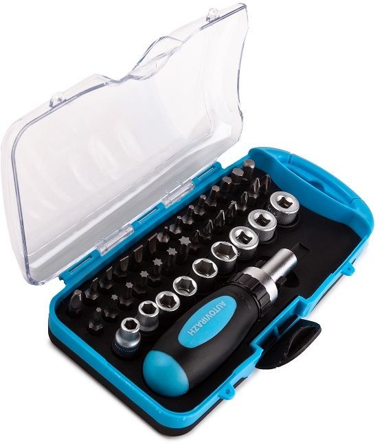 Отвертка Autovirazh AV-212038 в компл.:38 предметов жесткий кейс