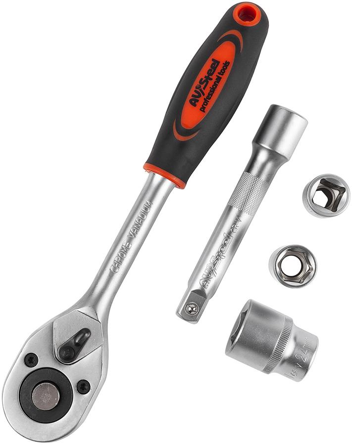 Набор торцевых головок Av Steel AV-011012 в комплекте 12 предметов