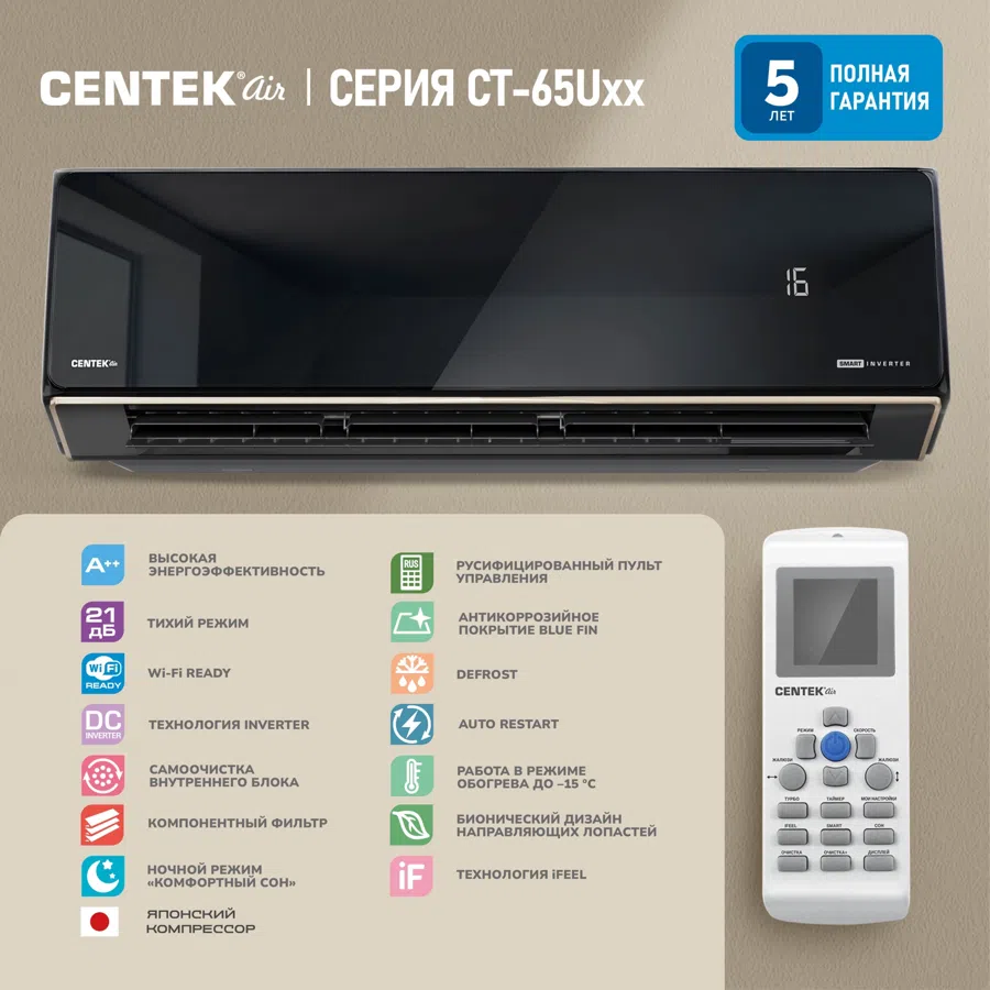 Сплит-система Centek CT-65U18 черный