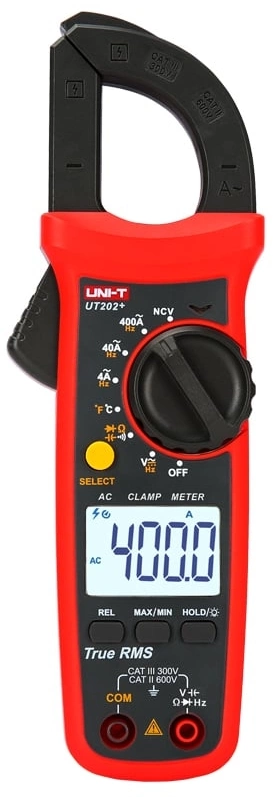 Клещи токоизмерительные Uni-T UT202+ цифр. измер.ток:переменный черный/красный (106878)