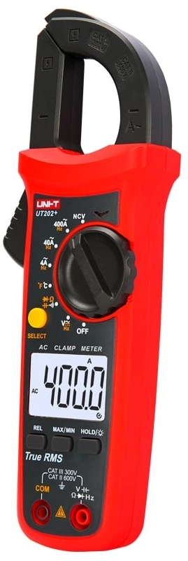 Клещи токоизмерительные Uni-T UT202+ цифр. измер.ток:переменный черный/красный (106878)
