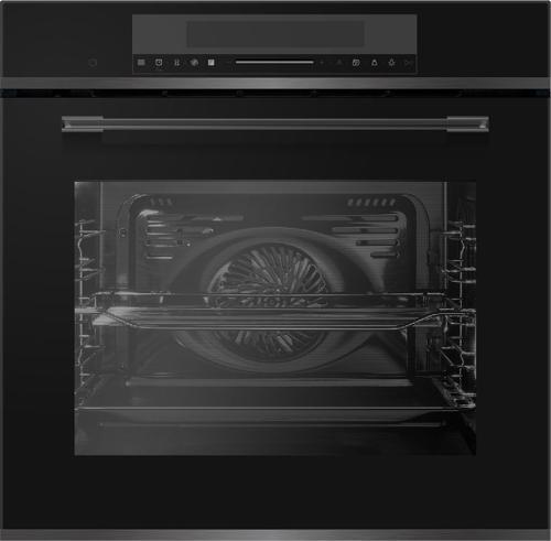 Духовой шкаф Электрический Hyundai HMEO 6780 DX черное стекло/серебристый