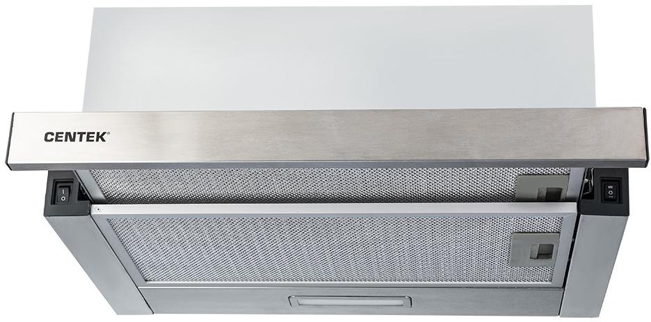 Вытяжка встраиваемая Centek CT-1840-60 серый управление: кнопочное (1 мотор)