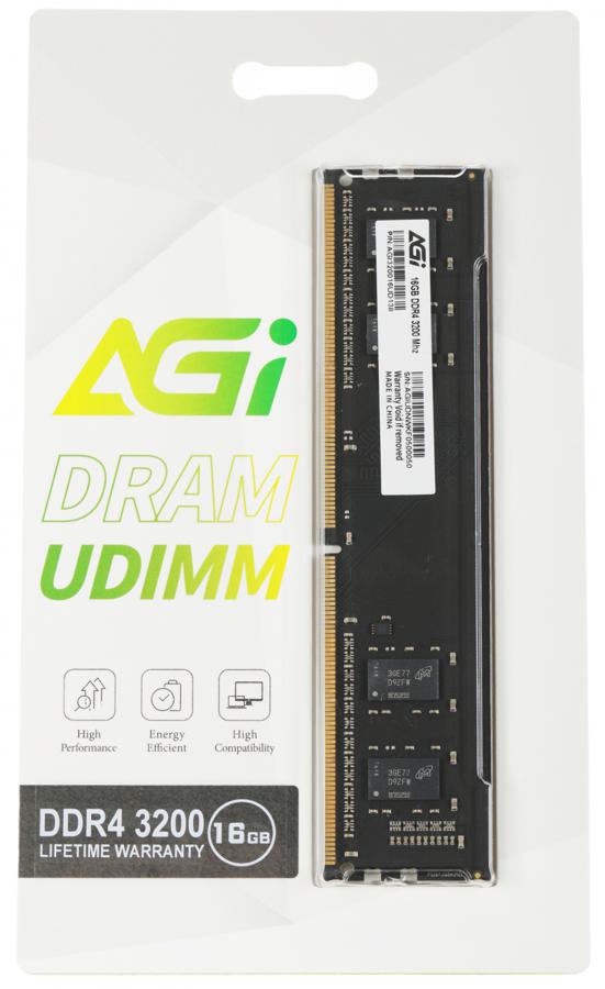 Память DDR4 16Gb 3200MHz AGi AGI320016UD138 UD138 RTL PC4-25600 DIMM 288-pin 1.2В Ret