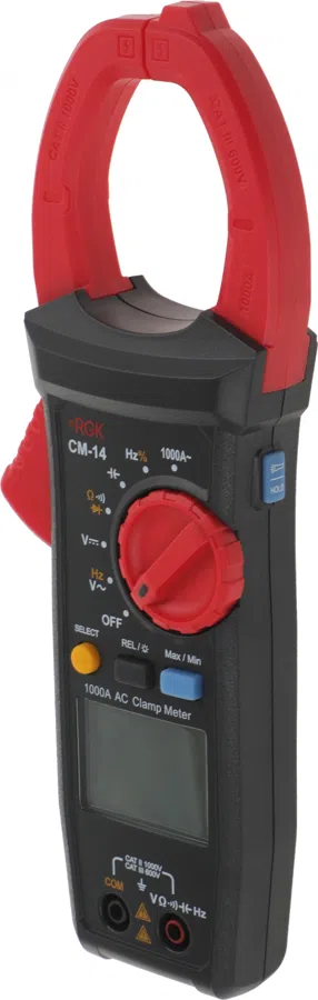 Клещи токоизмерительные RGK CM-14 цифр. измер.ток:переменный черный/красный (755115)