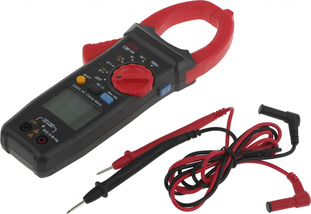 Клещи токоизмерительные RGK CM-14 цифр. измер.ток:переменный черный/красный (755115)
