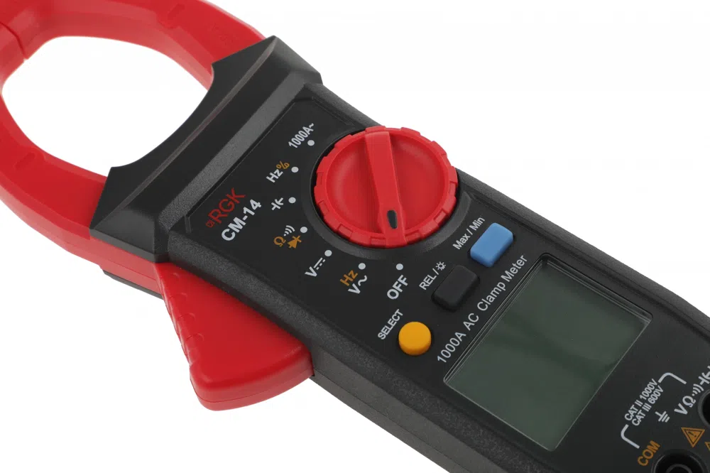 Клещи токоизмерительные RGK CM-14 цифр. измер.ток:переменный черный/красный (755115)