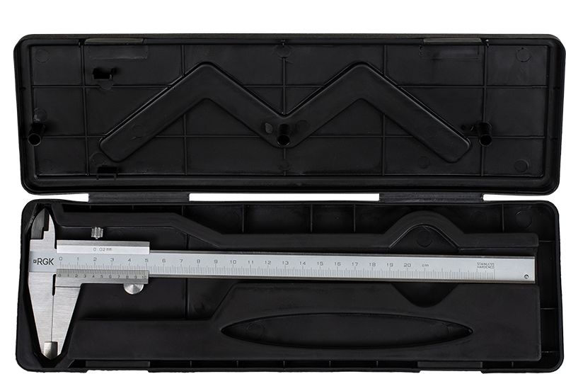 Штангенциркуль нониусный RGK SCM-200 серебристый пластиковый футляр (755795)