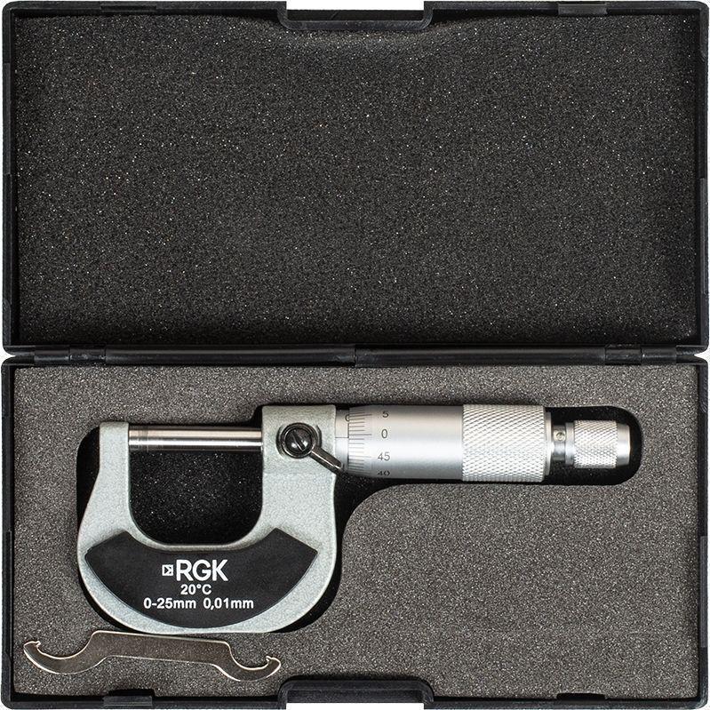 Микрометр RGK MCM-25 гладкий (МК) разм.шага 0.01мм серый (755818)