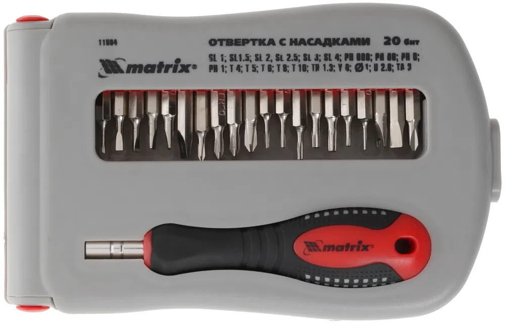 Отвертка Matrix 11584 в компл.:22 предмета жесткий кейс
