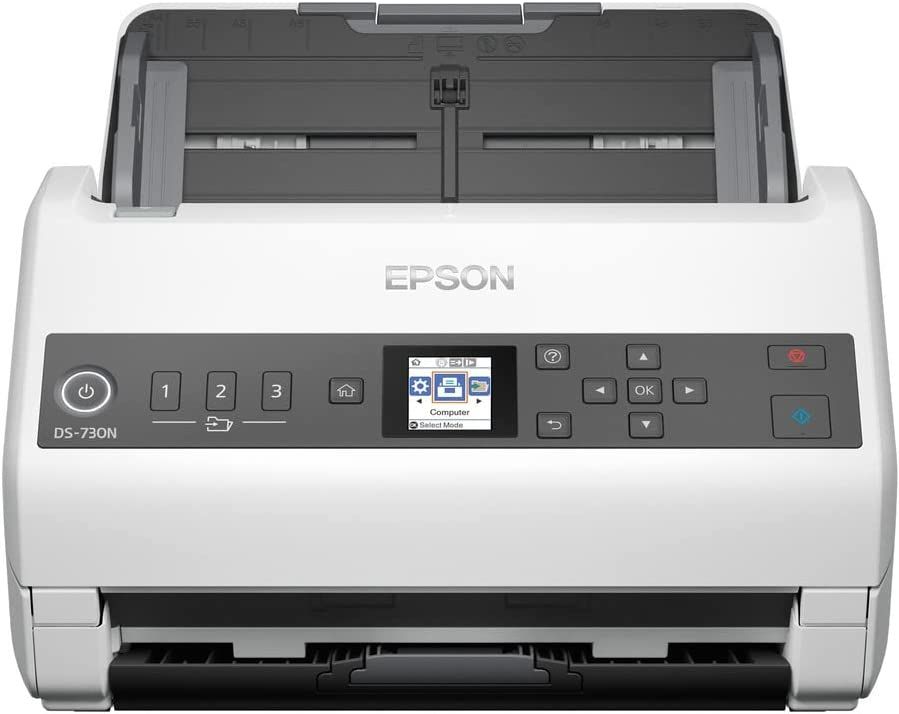 Сканер планшетный/протяжный Epson WorkForce DS-730N (B11B259401) A4 белый