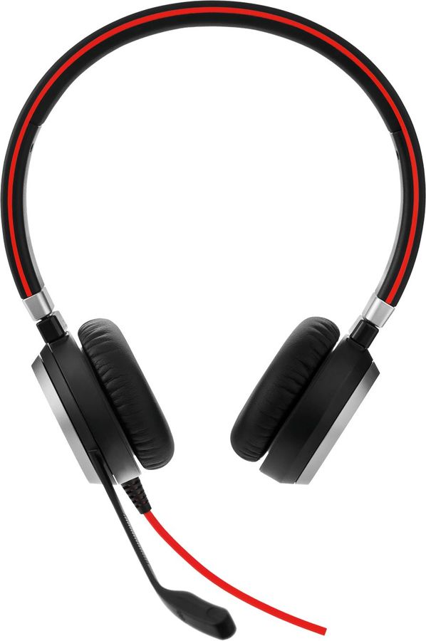 Наушники с микрофоном Jabra Evolve 40 UC Duo черный 1.2м накладные USB оголовье (6399-829-209)