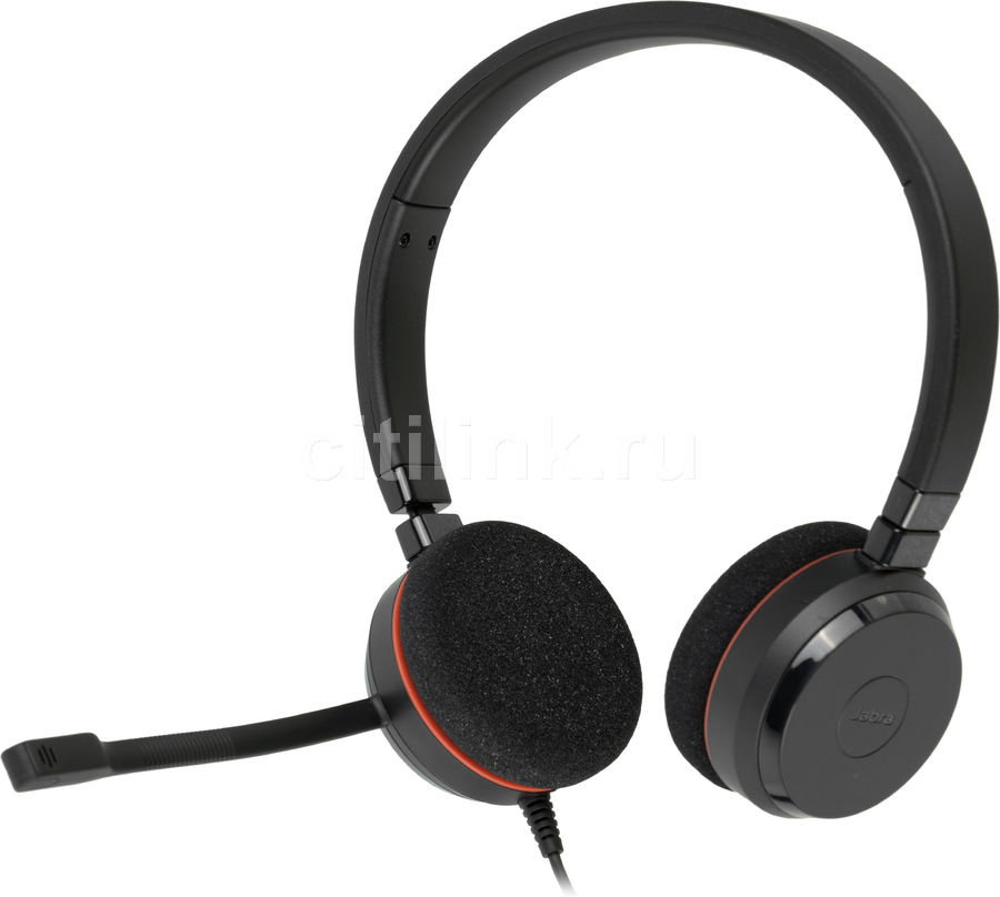 Наушники с микрофоном Jabra Evolve 20 MS Duo черный 1.2м накладные USB оголовье (4999-823-189)
