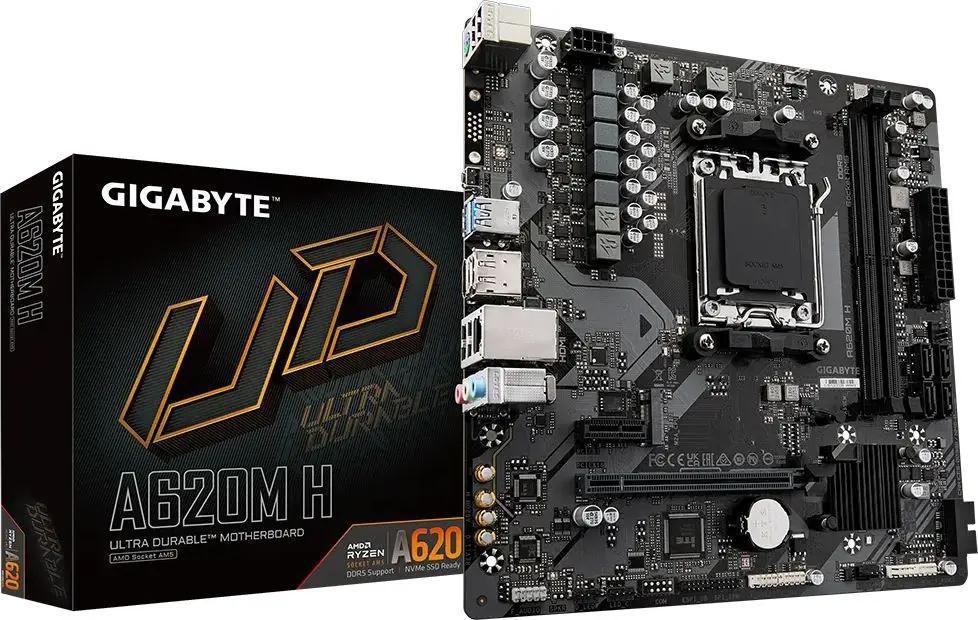 Материнская плата Gigabyte A620M H Socket AM5 AMD A620 2xDDR5 mATX AC`97 8ch(7.1) GbLAN RAID+HDMI+DP