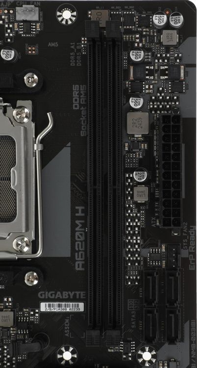 Материнская плата Gigabyte A620M H Socket AM5 AMD A620 2xDDR5 mATX AC`97 8ch(7.1) GbLAN RAID+HDMI+DP