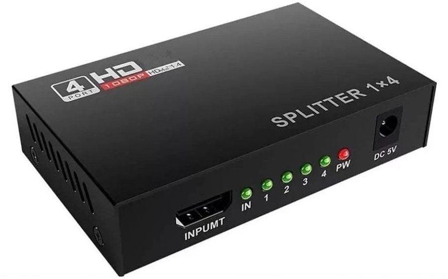 Сплиттер аудио-видео Premier 5-872-4 HDMI (f)/4xHDMI (f) черный