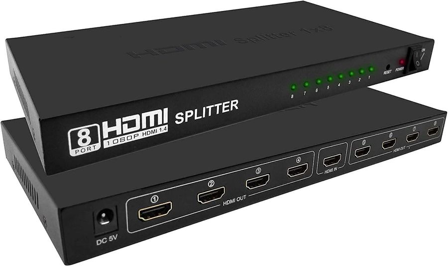 Сплиттер аудио-видео Premier 5-872-8 HDMI (f)/8xHDMI (f) черный