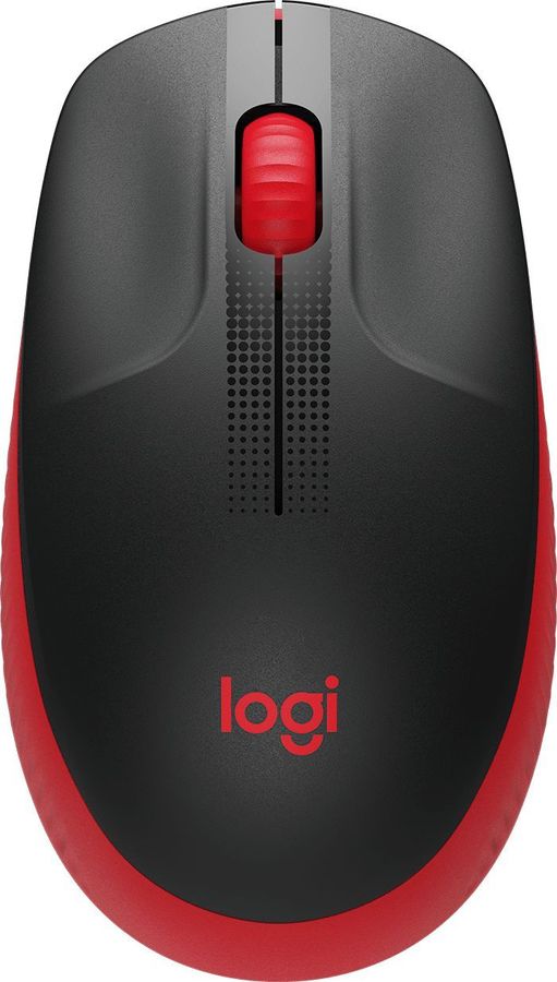 Мышь Logitech M190 черный/красный оптическая (1000dpi) беспроводная USB (2but)