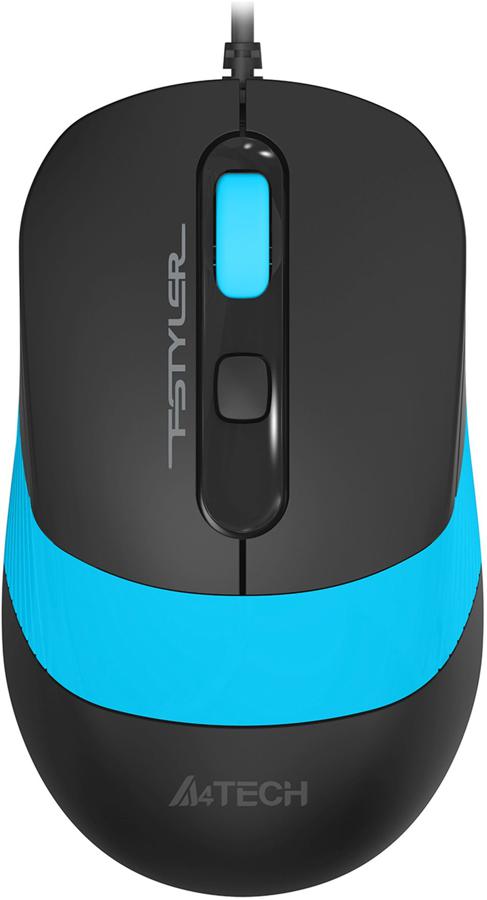 Мышь A4Tech Fstyler FM10S черный/синий оптическая (1600dpi) silent USB (3but)