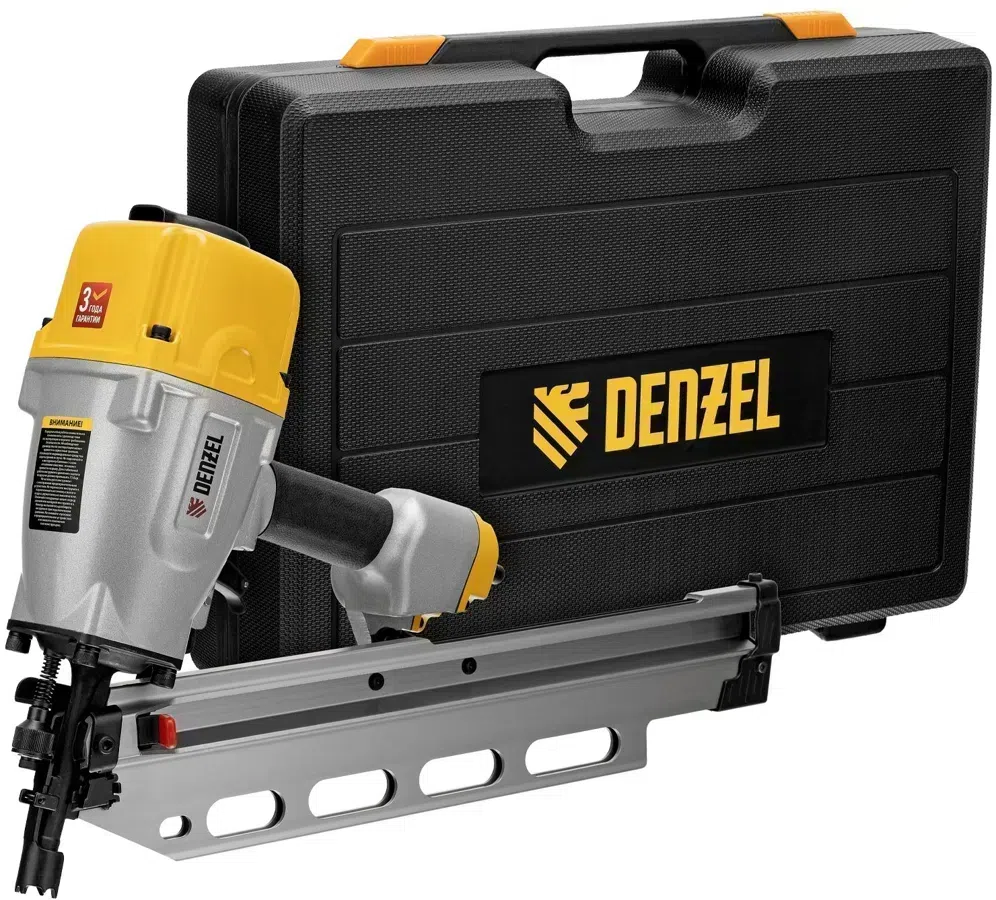 Пистолет гвоздезабивной Denzel PN2190 серый/желтый