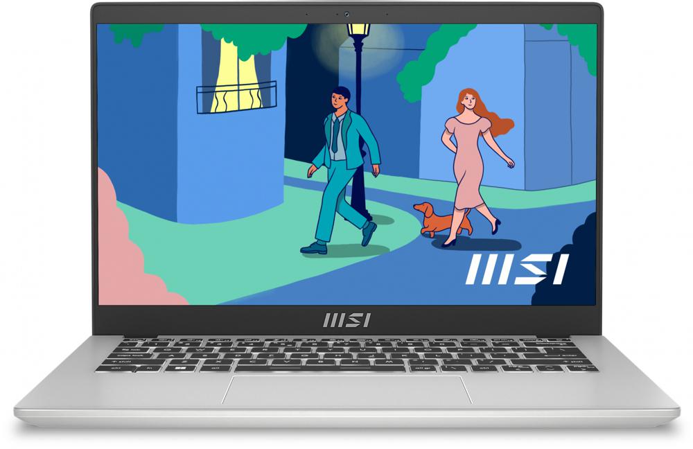 Ультрабук MSI Modern 14 C12MО-688RU Core i7 1255U 16Gb SSD512Gb Intel Iris Xe graphics 14" IPS FHD (1920x1080) Windows 11 Professional silver WiFi BT Cam (9S7-14J111-688)