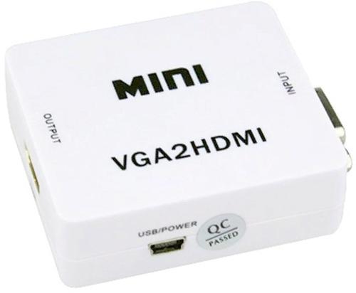 Переходник аудио-видео Premier 5-982 HDMI (f)/VGA (f)/Jack 3.5 (f) белый