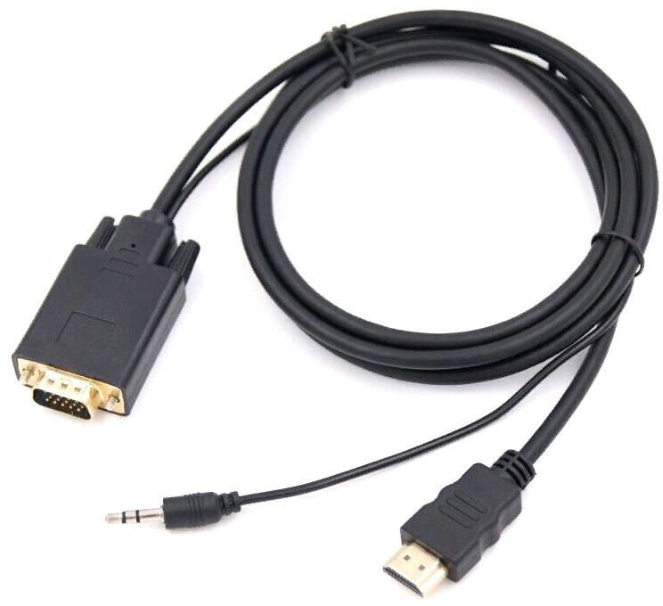 Кабель-переходник аудио-видео Premier 5-983AU HDMI (m)/VGA (m) 3м. позолоч.конт. черный (5-983AU 3.0)