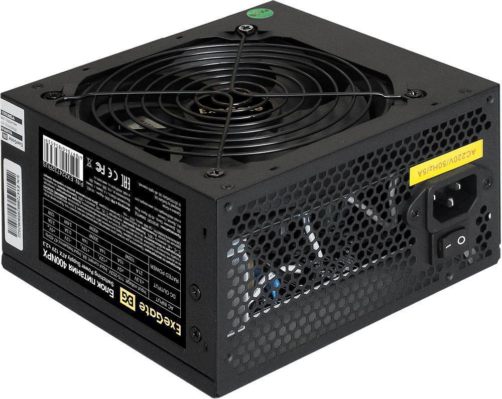 Блок питания Exegate ATX 400W 400NPX (20+4pin) 120mm fan 3xSATA