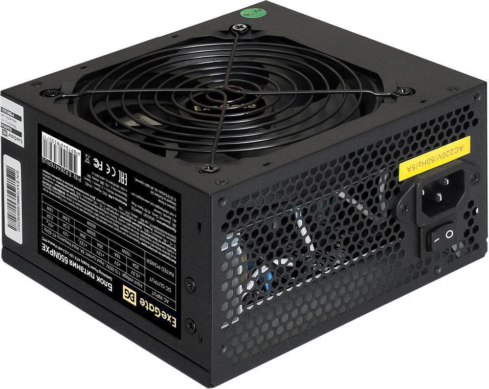 Блок питания Exegate ATX 650W 650NPXE (20+4pin) PPFC 120mm fan 5xSATA