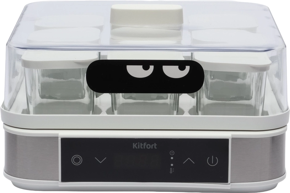 Йогуртница Kitfort КТ-4096 40Вт 9б. 170мл упр.:электрон. серебристый/белый